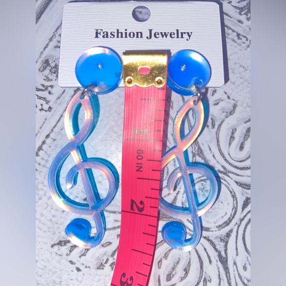🎼Music Earrings🎼-New/Fun/Large/Iridescent/Plastic/Hippie/Rainbow/Party/Fun/Luv - Picture 2 of 12